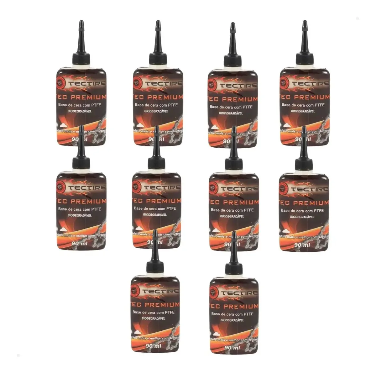 Caixa C/10 Lubrificantes Tectire 90ml Cera Longa Duração
