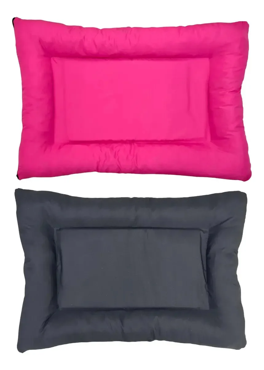 Kit 02 Camas Futon Cachorro Gato Colchão Colchonete M Cor Rosa E Preto