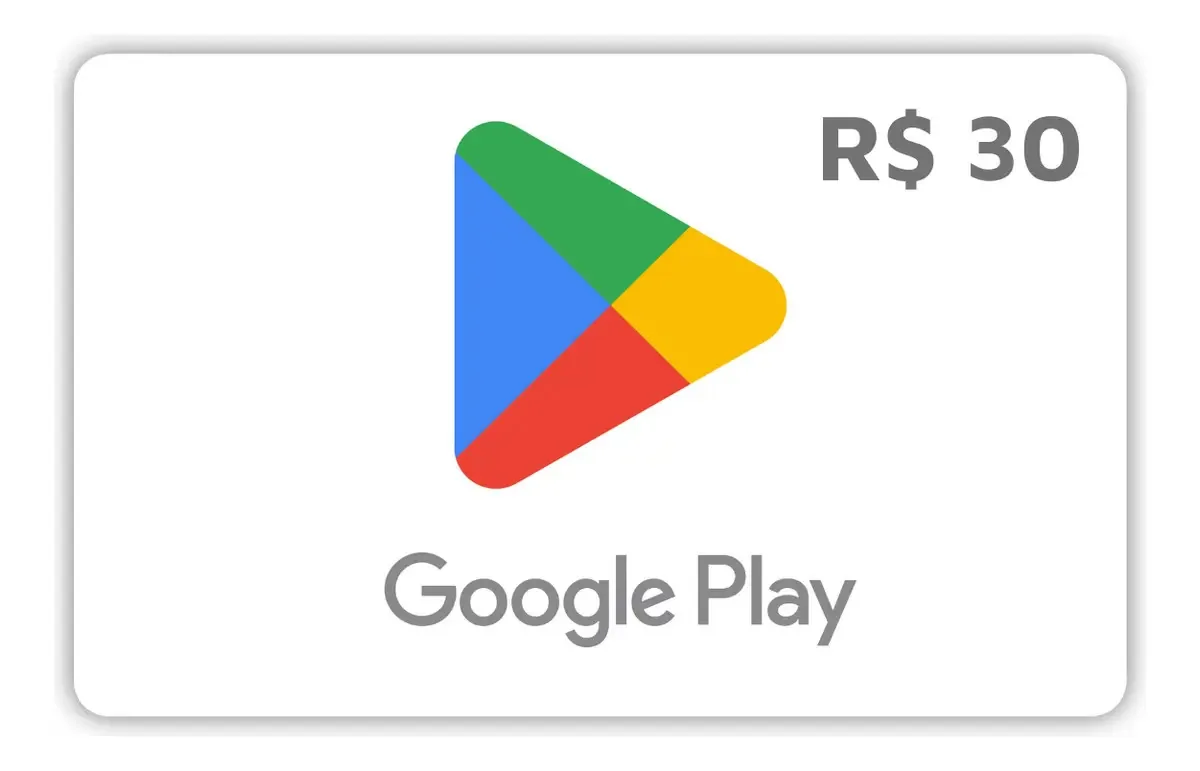Cartão Google Play Brasil 30 Reais Gift Card Digital