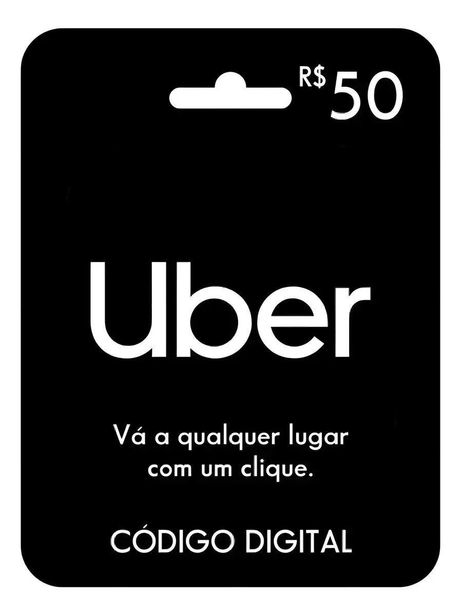 Cartão presente Uber R$ 50.00 reais pré gift card digital