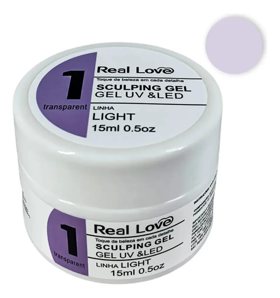 Gel Transparente Nº1 Real Love Para Unhas 15ml