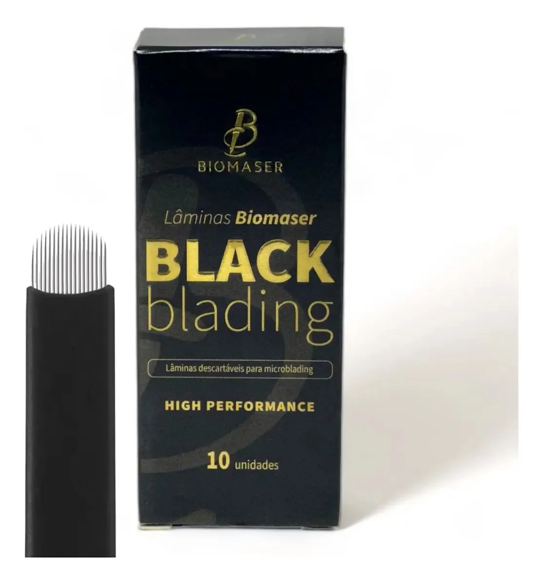 Lâminas Biomaser Black P/ Tebori Microblading 18u - 10un Cor Preto