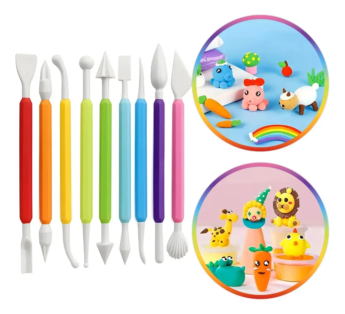Kit 08 Estecas Esculpir Modelar Biscuit Massas Artesanato