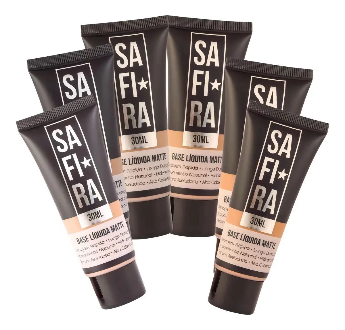 Kit 6 Bases Faciais Alta Cobertura Matte 1 Ao 6 Safira Basic