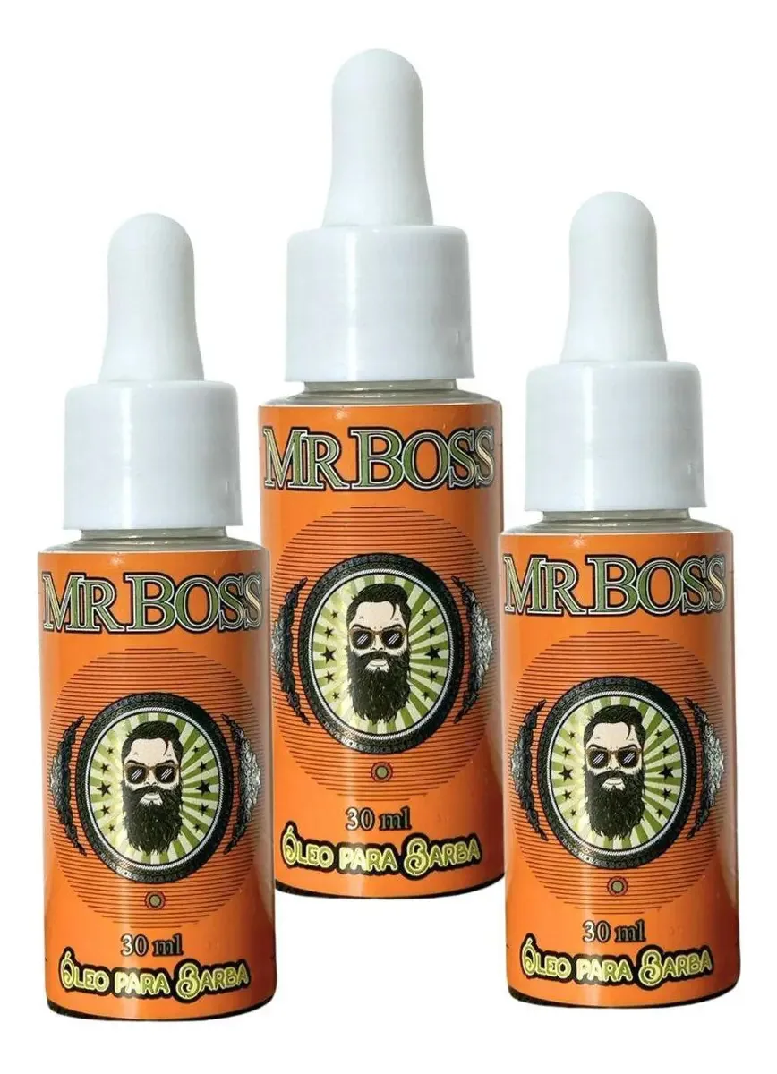 Kit 3 Óleos Para Barba 30ml Hidratante Suave Mr Boss Safira