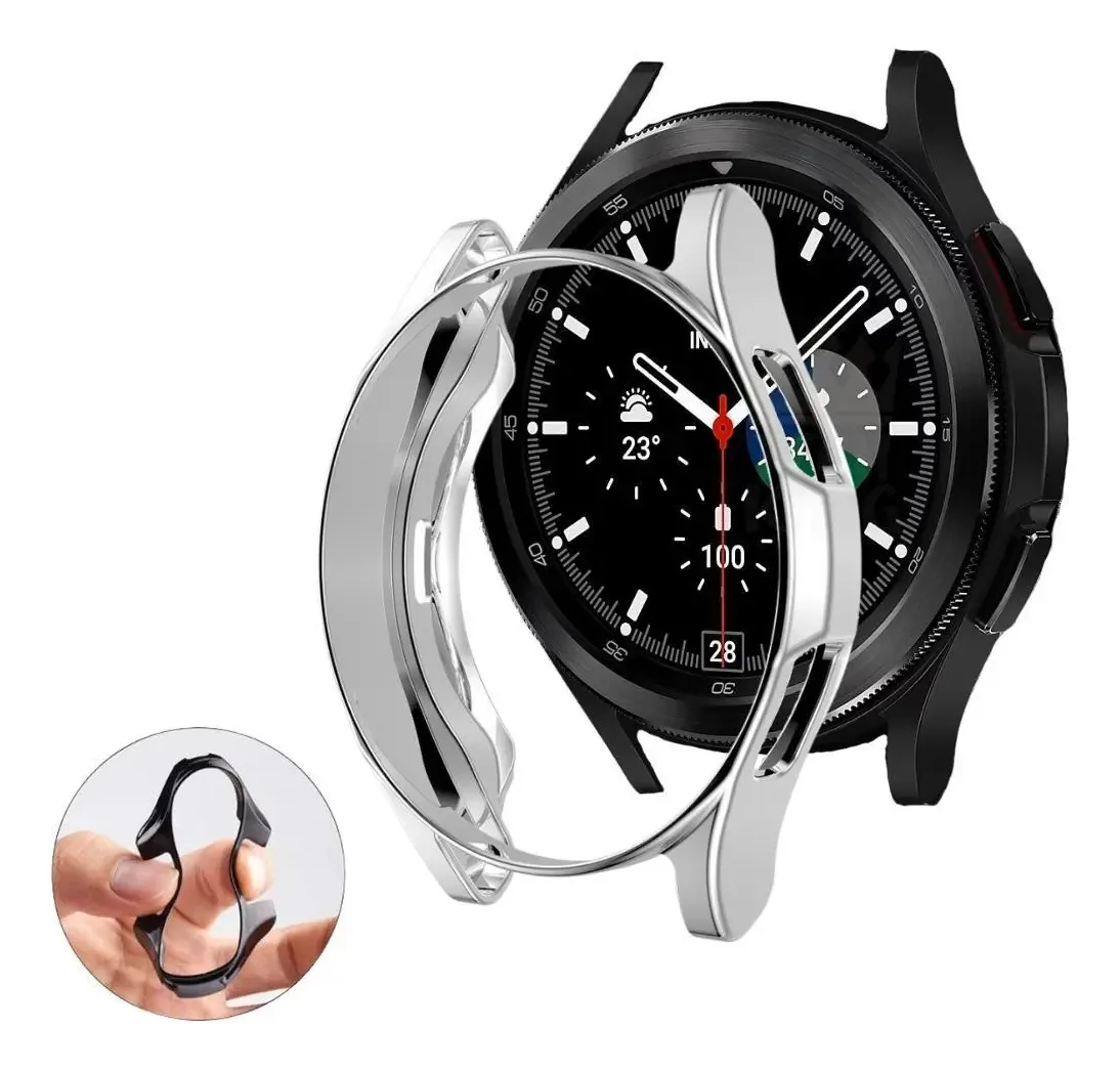 Capa Bumper Tpu Watch4 Classic 46mm - Prata