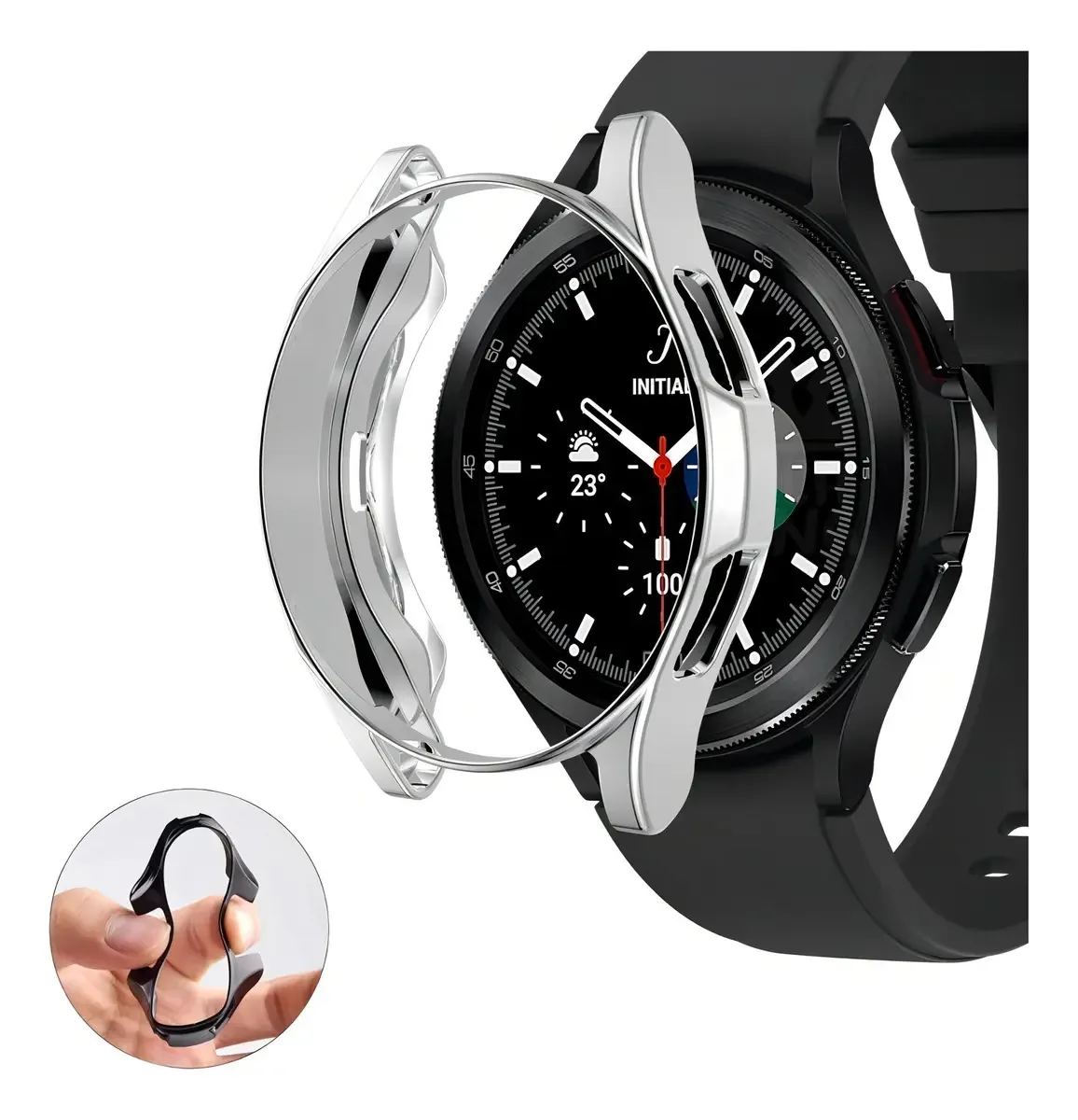 Capa Bumper Prata Galaxy Watch4 46mm