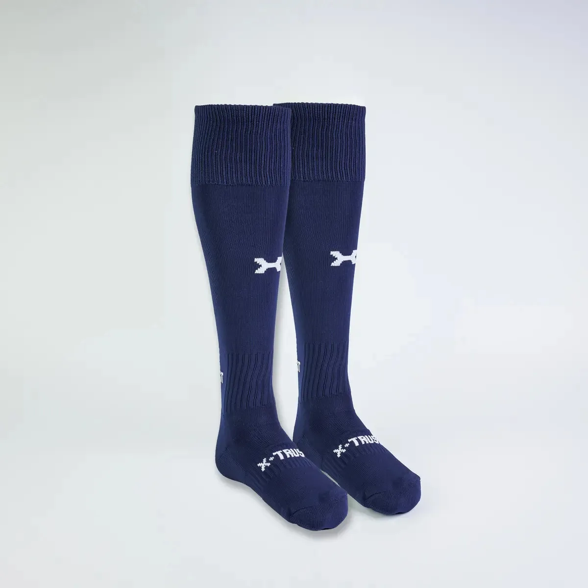 Meias masculinas de futebol/hóquei X-trust, cor azul marinho, tamanho 40-45
