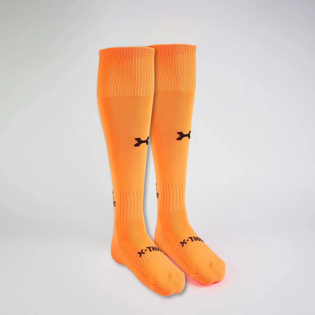 Meias femininas de futebol/hóquei X-trust, cor laranja fluor, tamanho 35-40