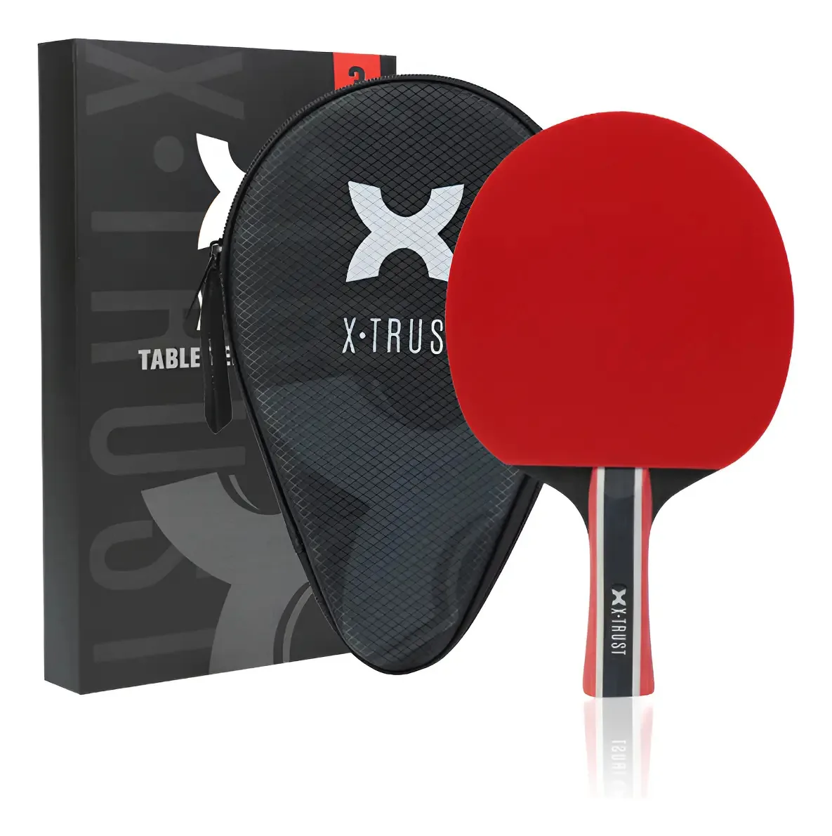 Pacote de 2 remos de tênis de mesa X-Trust 3 Stars red FL