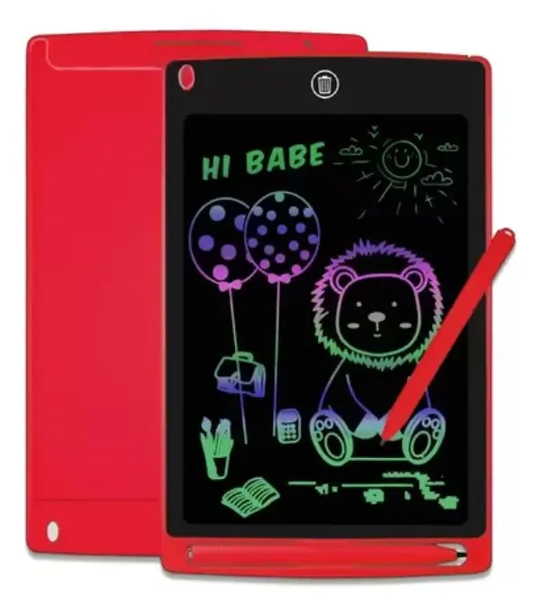 Tablet Infantil Lousa Mágica Lcd Vermelho Desenhar e Escrever