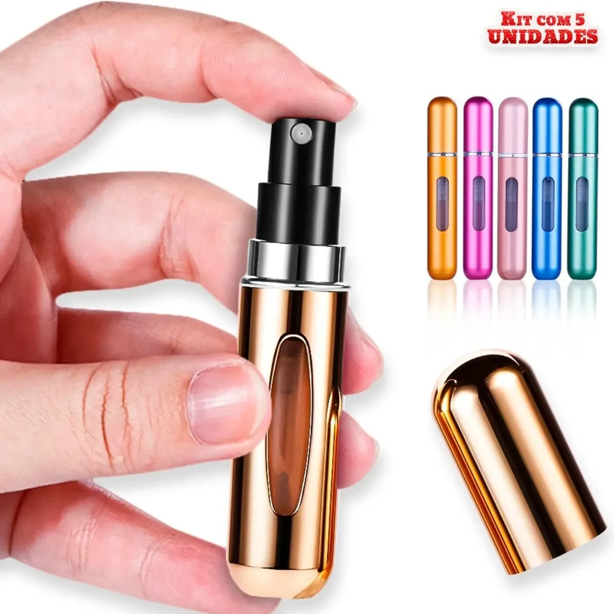 5 Porta Perfumes 5ml Mini Frasco Perfume Recarregável
