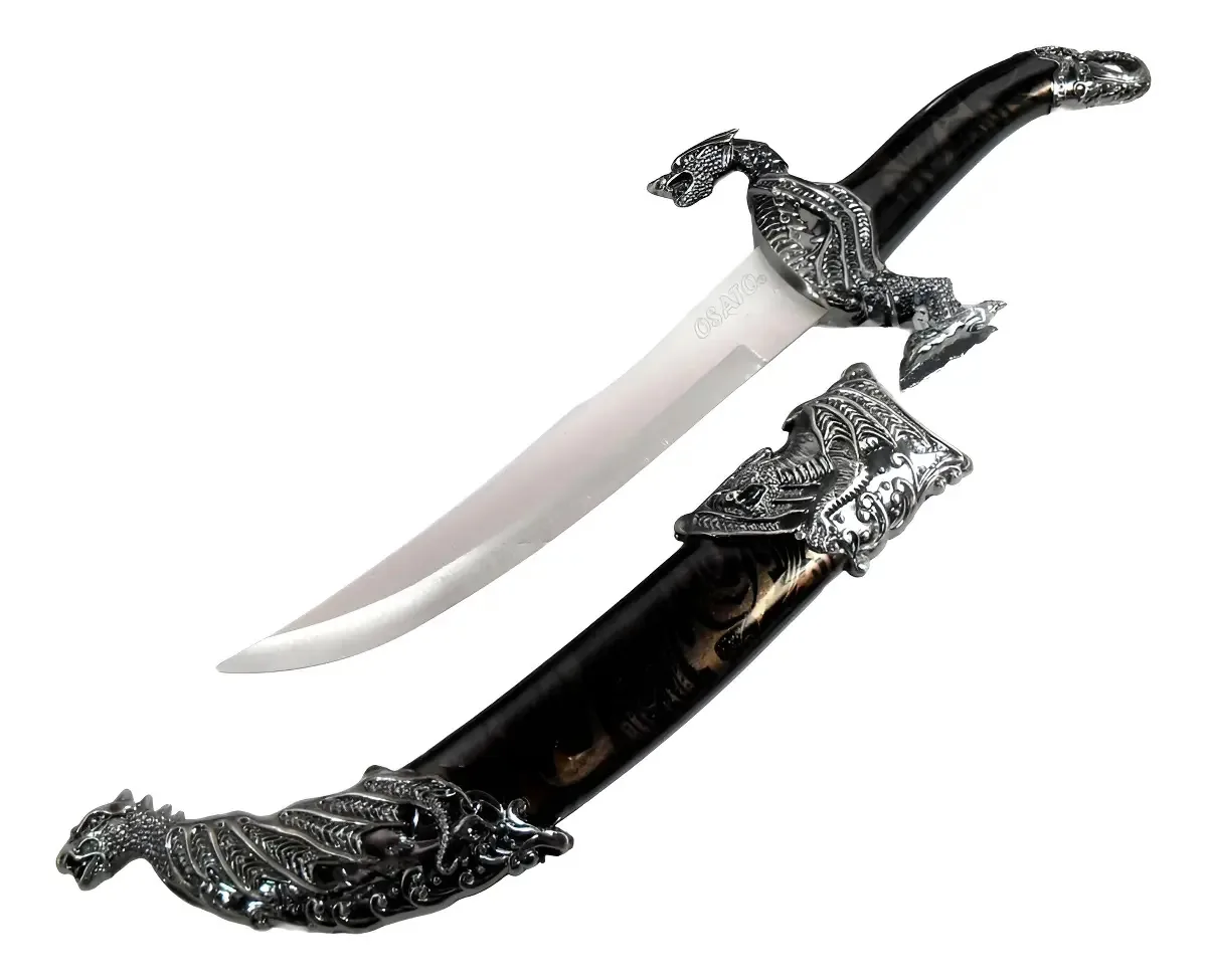 Adaga Decorativa Dragão Osato Knives Aço Inox Lâmina 17cm