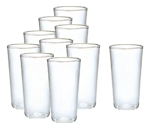 Conjunto de 10 copos descartáveis, copos reutilizáveis, copos de cerveja, copos de plástico, copos de plástico, copos de acrílico, vidro grande, 300 ml, pastelaria