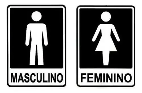 Kit 2 Placas Banheiro Masculino E Feminino