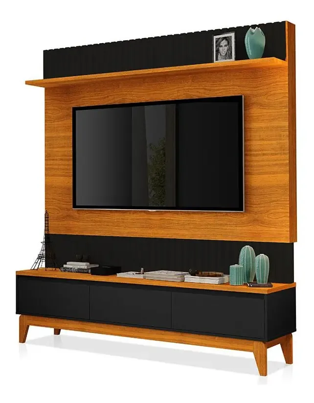 Painel Para Tv Antalya Freijó Preto - Luapa