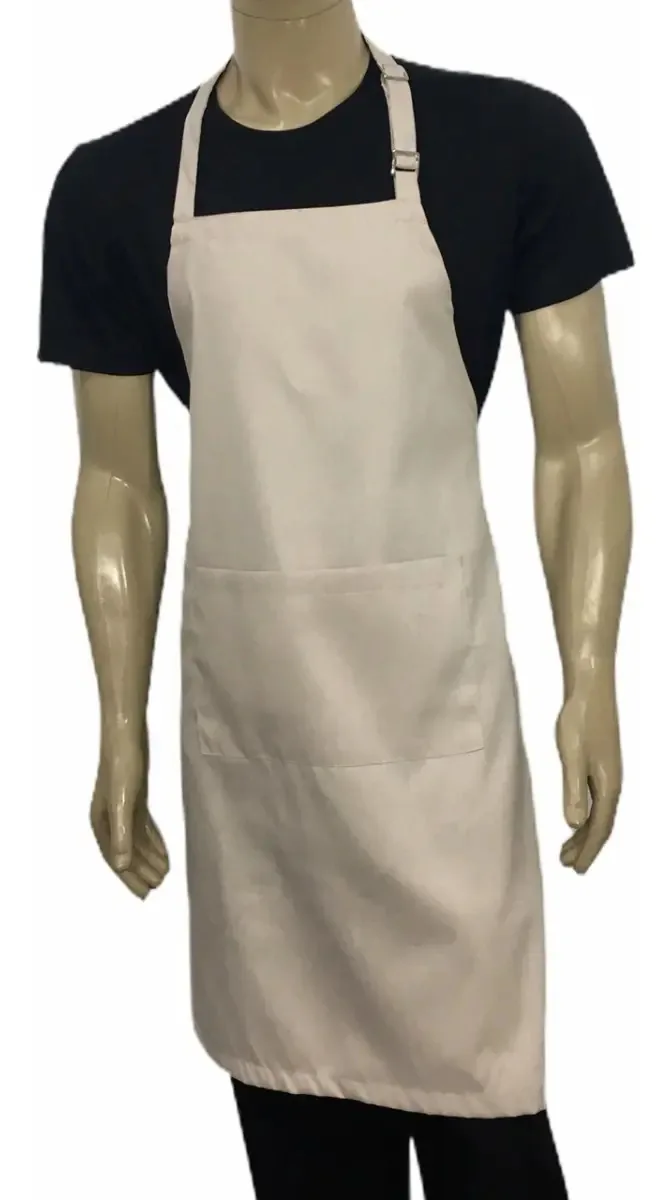 Avental De Peito,liso Ou Estampado,gastronomia, Chef Cozinha Cor Bege