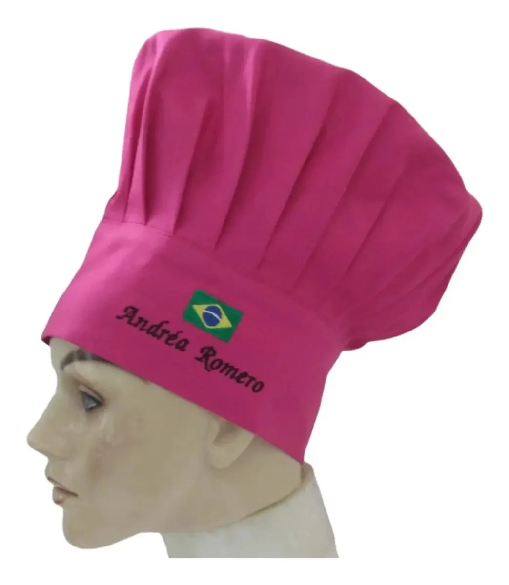 Chapéu Mestre Cuca, Personalizado, Gastronomia, Chapeu Chef Cor Pink