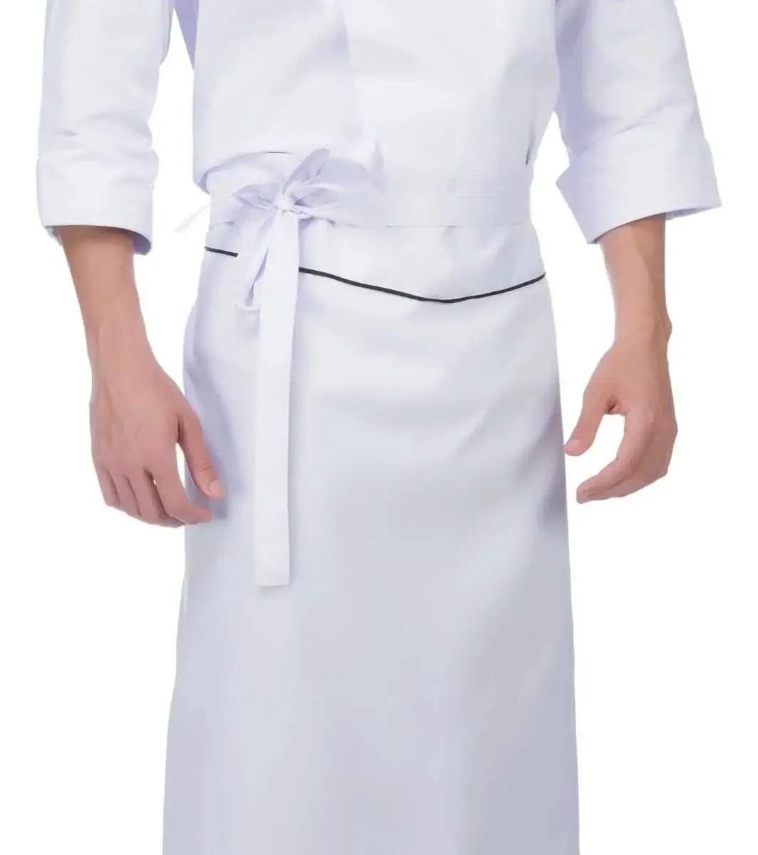 Avental De Cintura Gastronomia Chef Cozinha Saiao Padaria Cor Branco C/ Preto