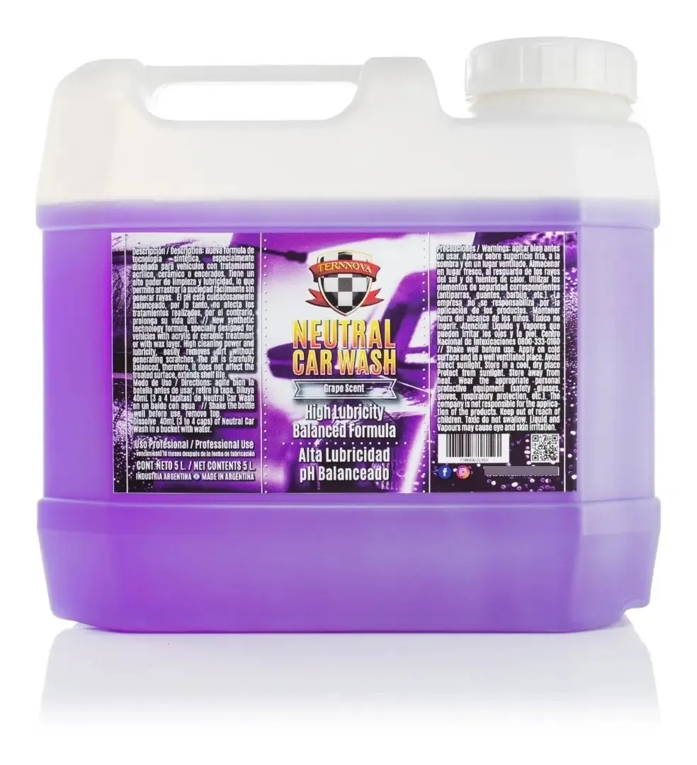 Shampoo neutro para carros X 5 L - Lava-carros neutro Ternnova