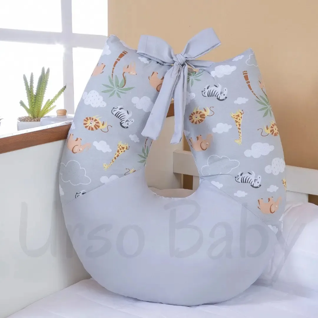 Almofada Para Amamentação Bebe Travesseiro Amamentar Safári