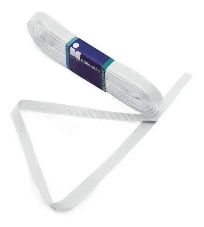 Fita De Gorgurão Nº1- 7mm 10 Metros -para Laços E Presentes Cor 01 - Branco