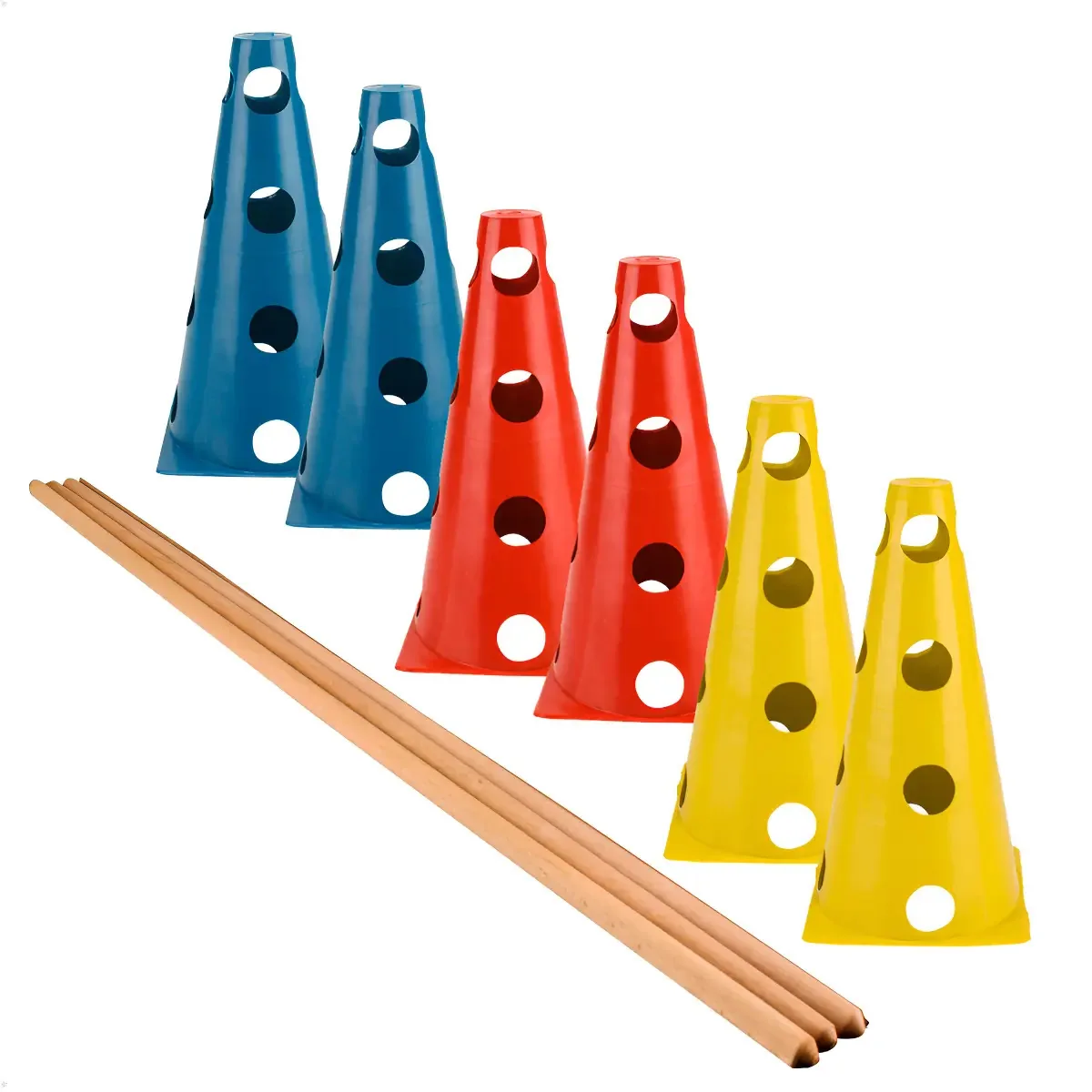 Kit Treino Futebol 10 Cones Esportivos Furado C/ 5 Barreiras