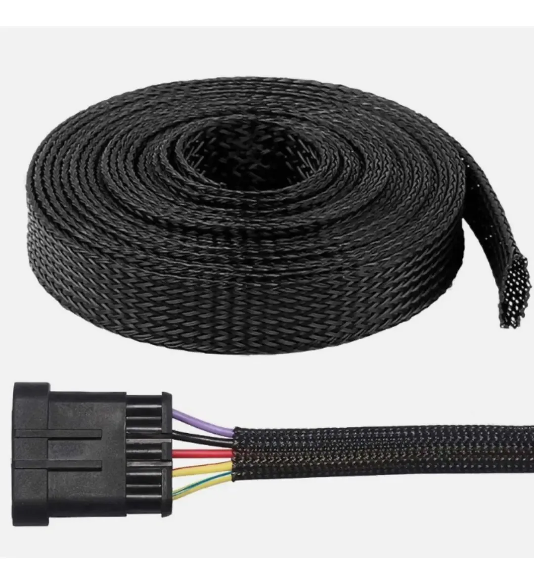 Malha Náutica Vermelha 6mm X 1 Metro + Termo Retrátil C/ Cor Preto