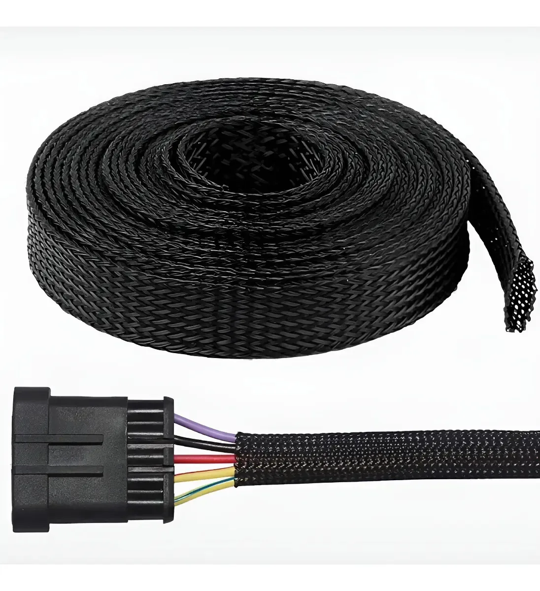 Malha Náutica Preto 16mm X 1m Termo Retrátil ISOFASES INDUSTRIAL Revestimento Cabos