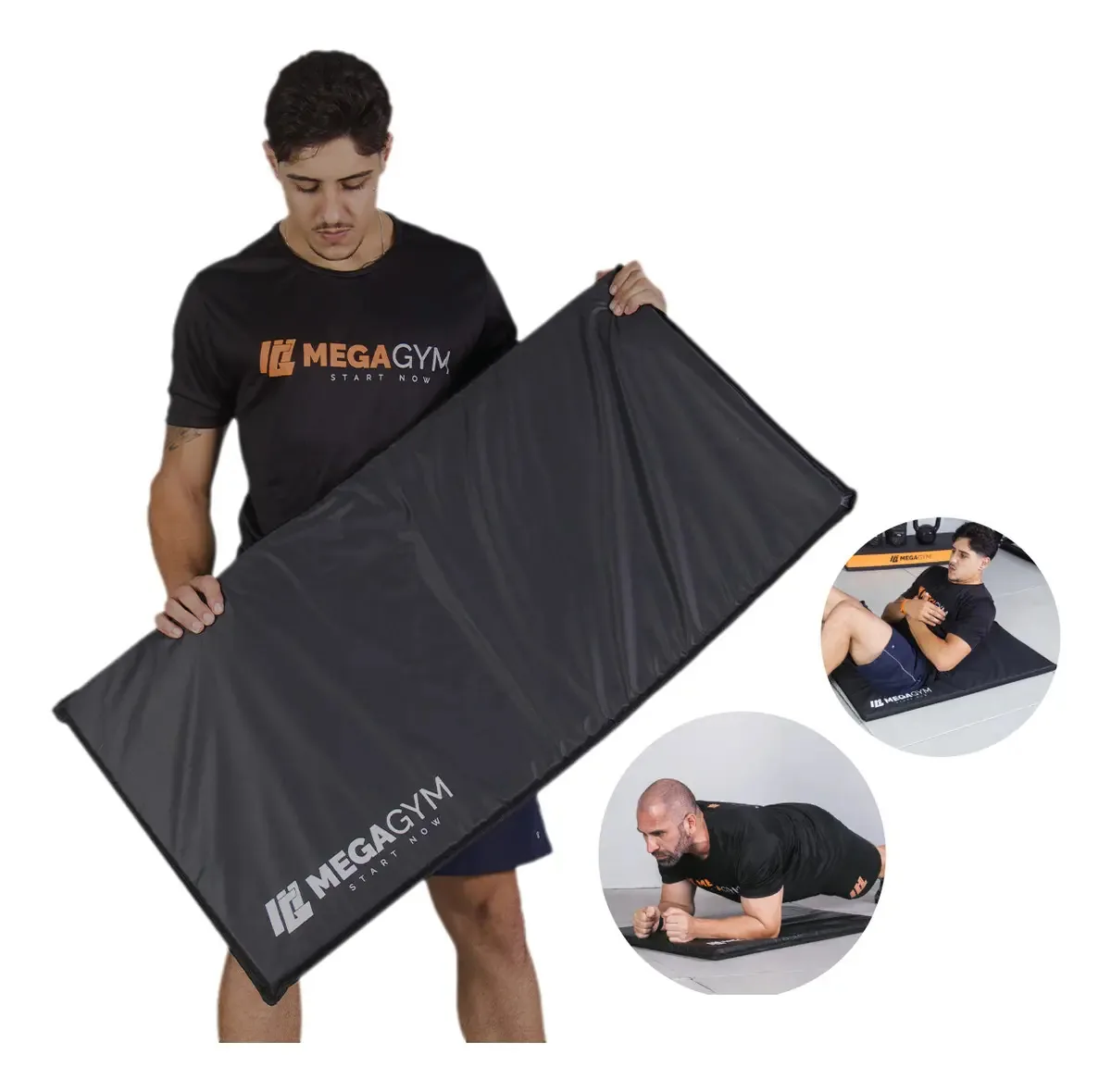 Colchonete Academia 100cm x 50cm x3cm Tapete Treino Yoga Pilates e Funcional Cor Preto