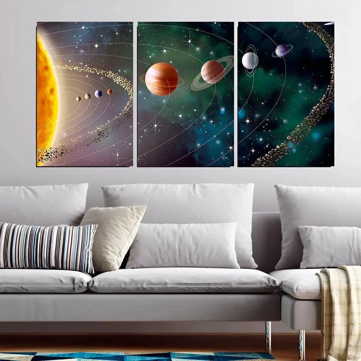 Quadro Decorativo - Galaxia - Planetas - 120x60cm