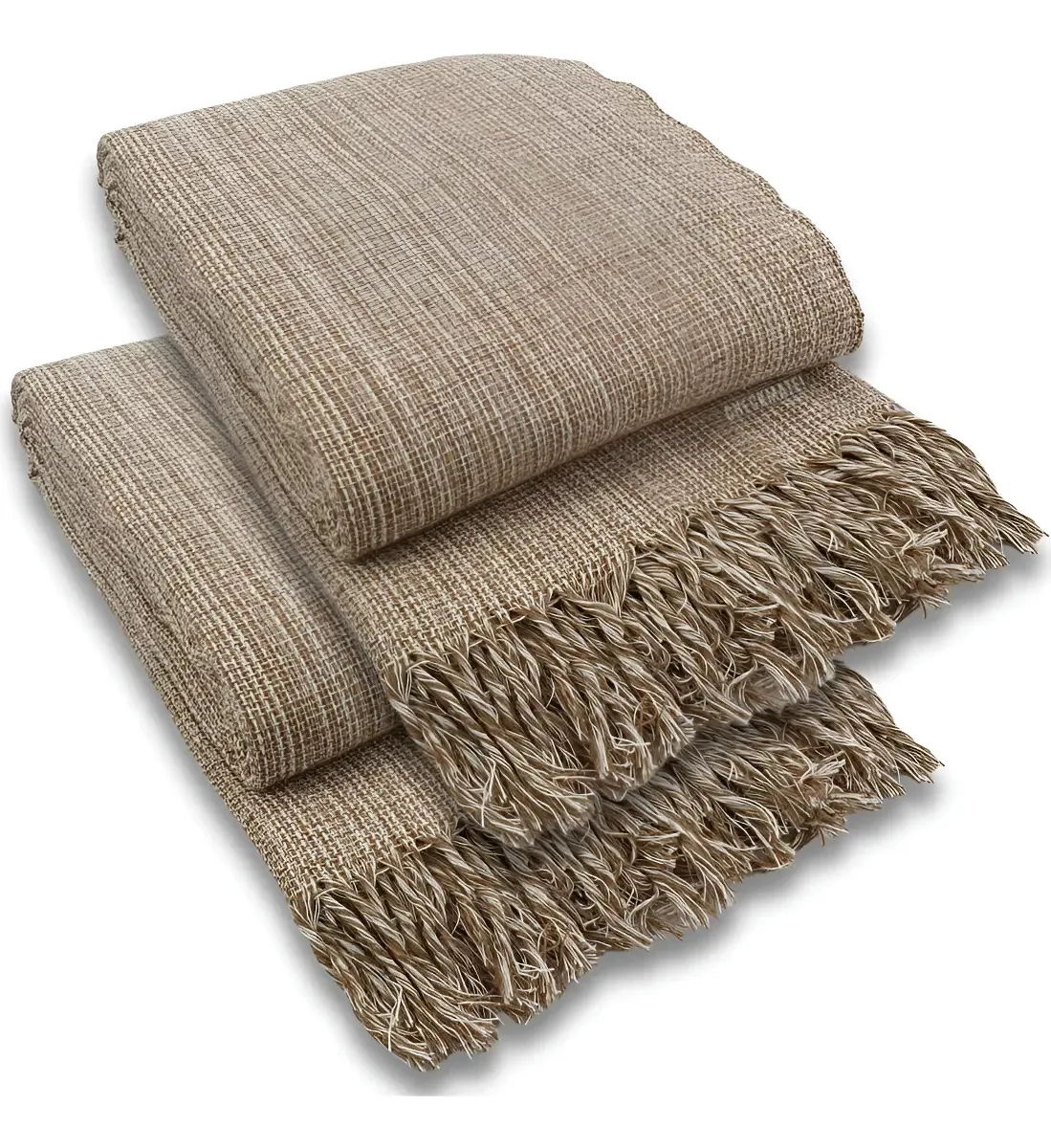 Kit 2 Mantas Para Sofá Tamanho Gigante 2,40 X 1,80 Cor Bege Cor Única