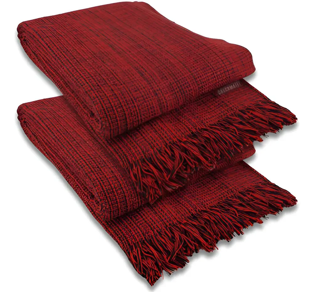 Kit 2 Mantas Para Sofá Tamanho Gigante 2,40 X 1,80 Vermelho