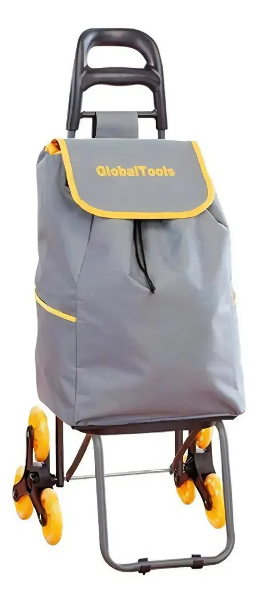 Carrinho de Feira Dobrável 3 Rodas Sobe Escada 40Kg Combo Alumínio