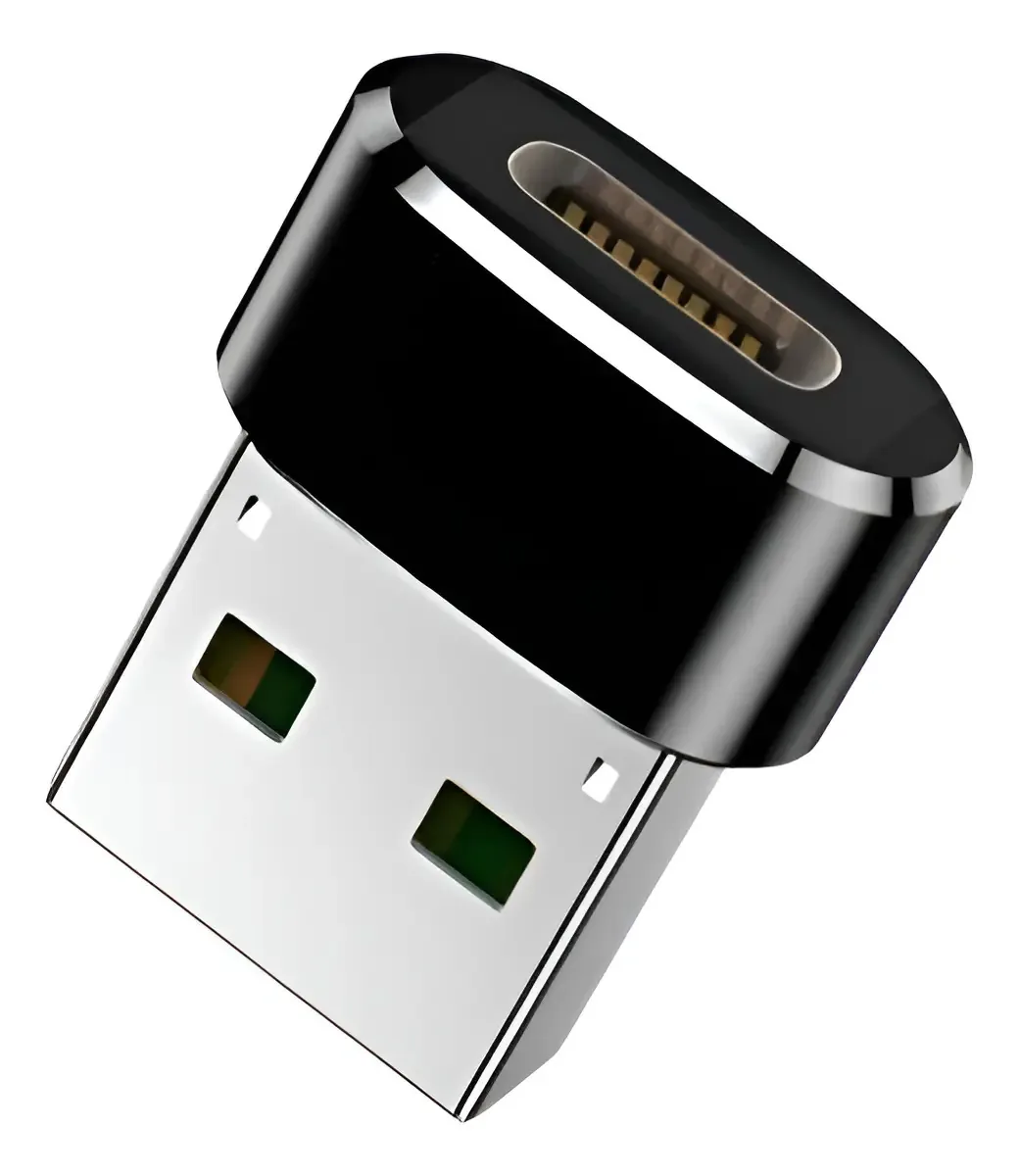 Adaptador USB Type C Fêmea para USB A Macho Kapbom Preto Dados Carregamento