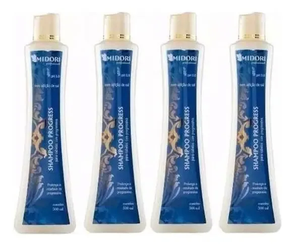 Kit 4 Shampoos Progress Midori Profissinal Salao Hair 500ml