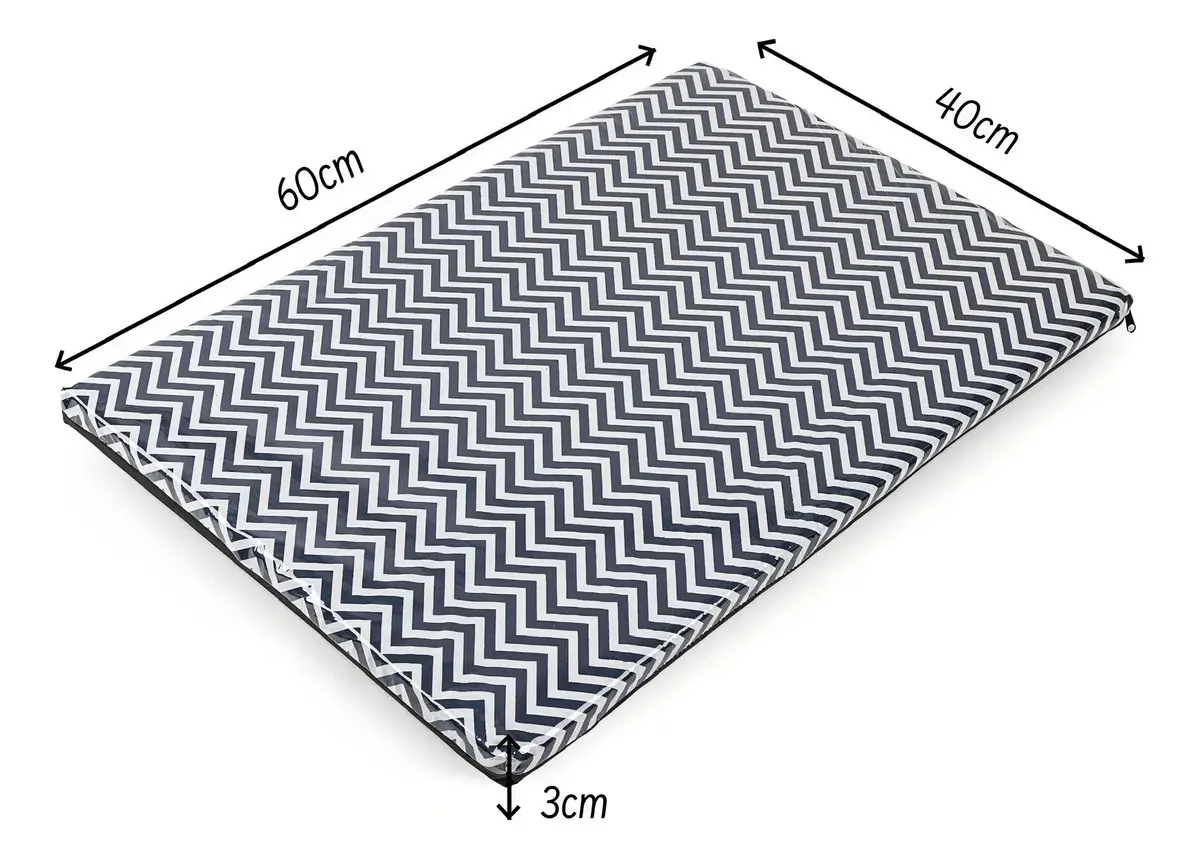 Trocador Dobrável Casa Pedro Chevron Azul Plastificado com Zíper 60x40cm