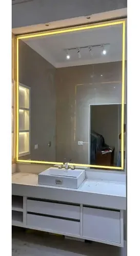 Espelho Decorativo 95x80 Salão Com Led Frio