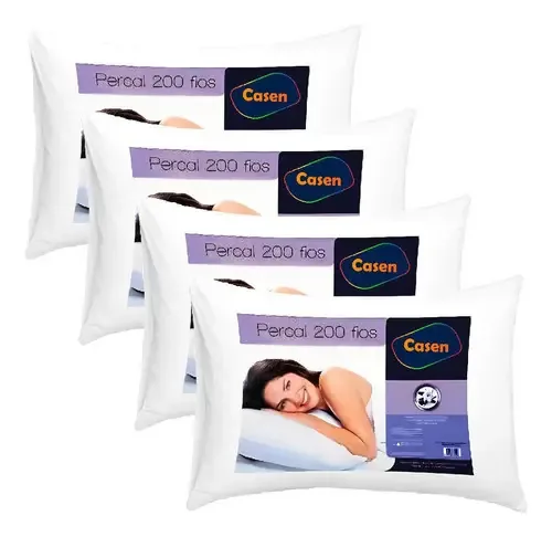 Kit 4 Travesseiros Super Percal Fibra Siliconada Casen