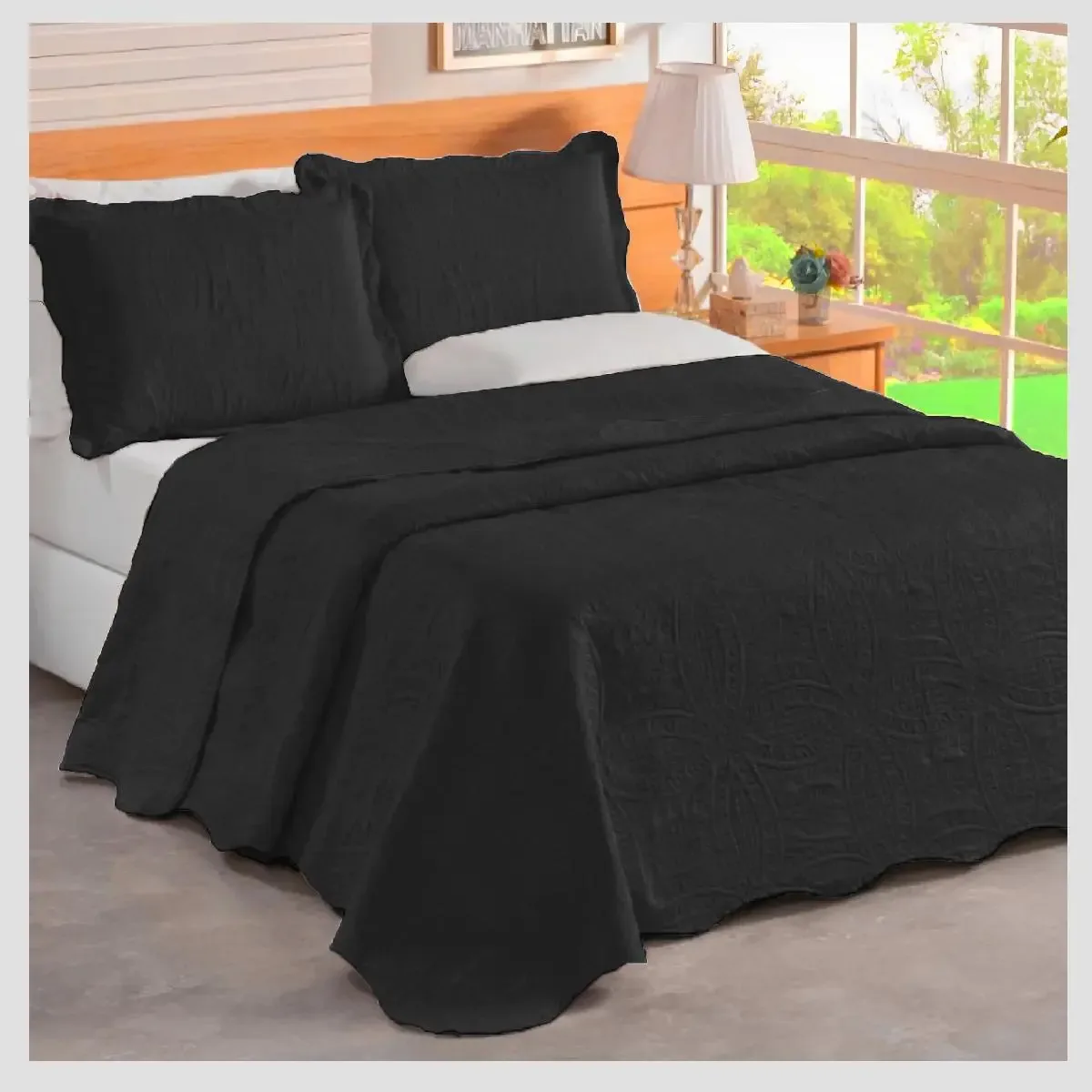 Jogo Cama 3pçs Petala 160 Fios Casal Queen Dupla Face Casen