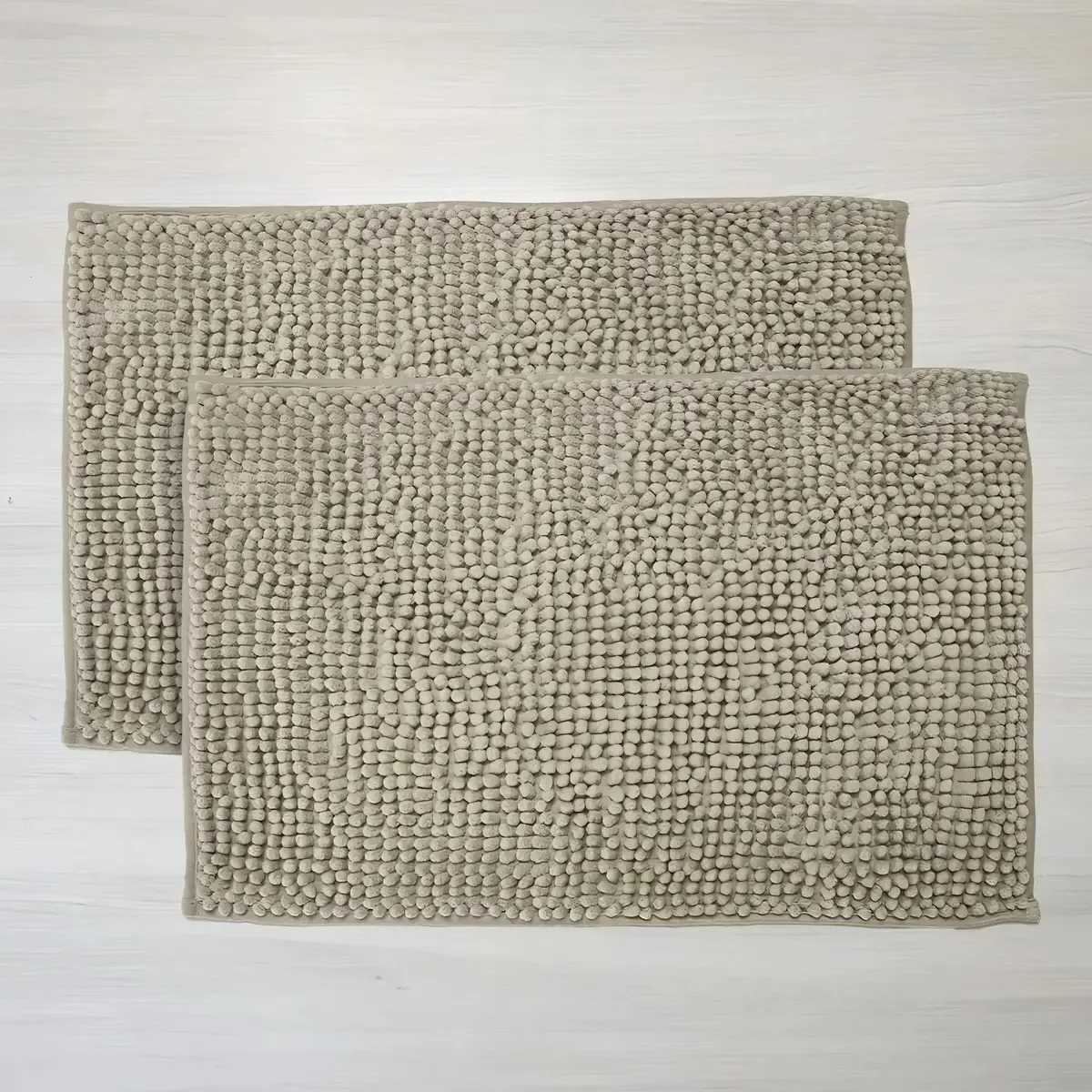 Tapete Popcorn Antiderrapante Bege 38x58cm - Kit 02 Tapetes