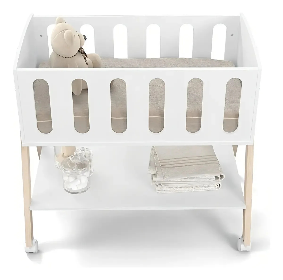 Mini Berço Moises Bebe 3 Em 1 Sissi - Matic Cor Branco