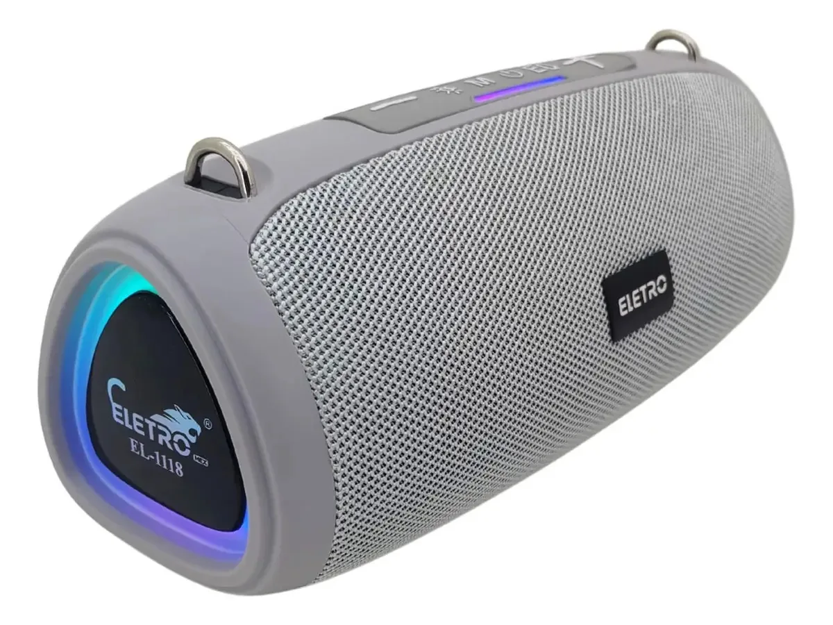 Caixa De Som Bluetooth 300w Boomsbox Som Alto Grave Potente Cor Cinza