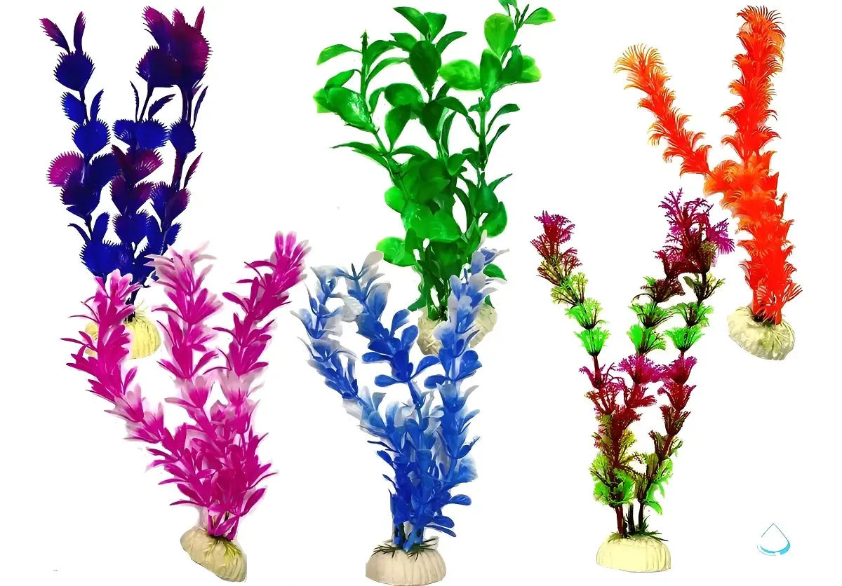Planta Artificial 20 Cm Para Aquário Enfeites C/ 6 Unidades