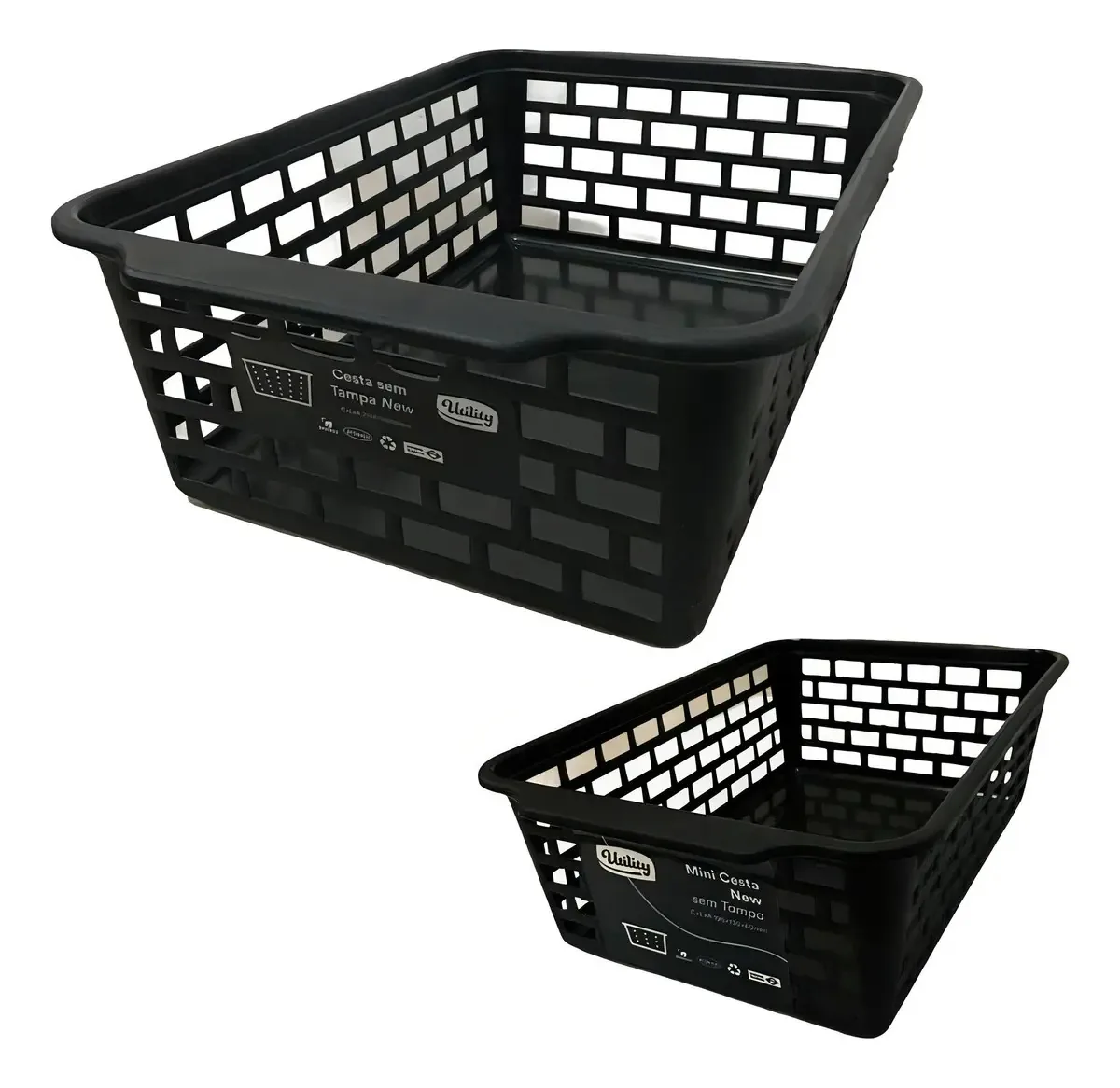 Cesto Para Roupa Utility Cesta Preto