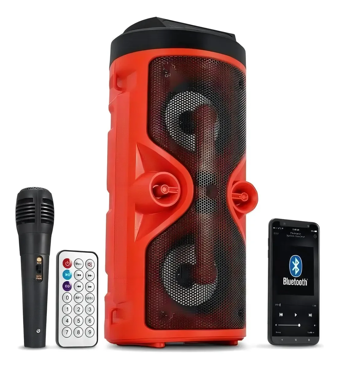 Caixa Som Bluetooth Portátil Com Alça D-s13 Vermelha Grasep