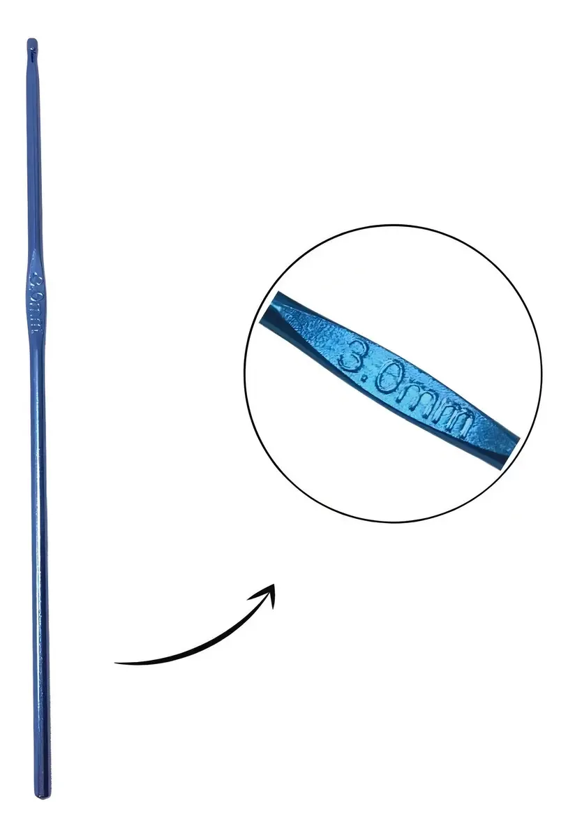 Agulha De Croche Número 3mm Em Aluminio Artesanato