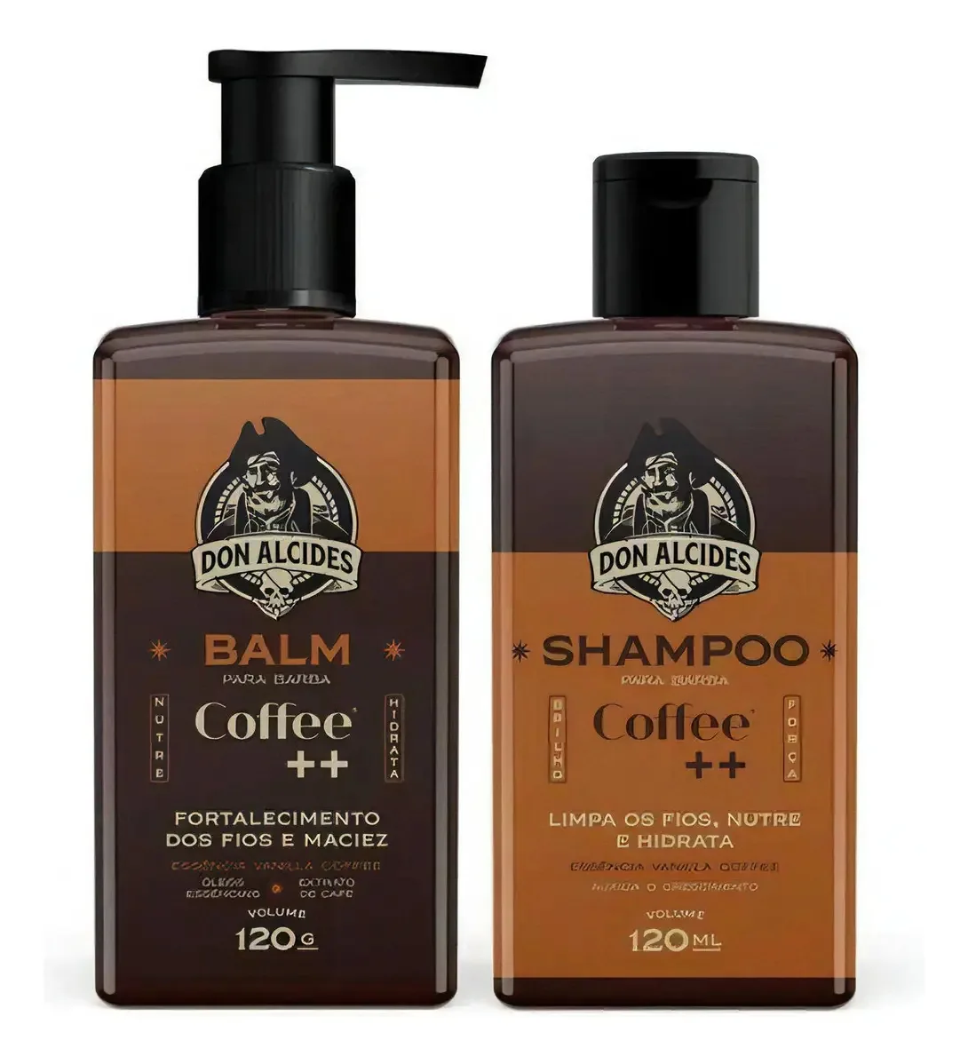 Kit Balm E Shampoo Para Barba 120ml - Coffee - Don Alcides