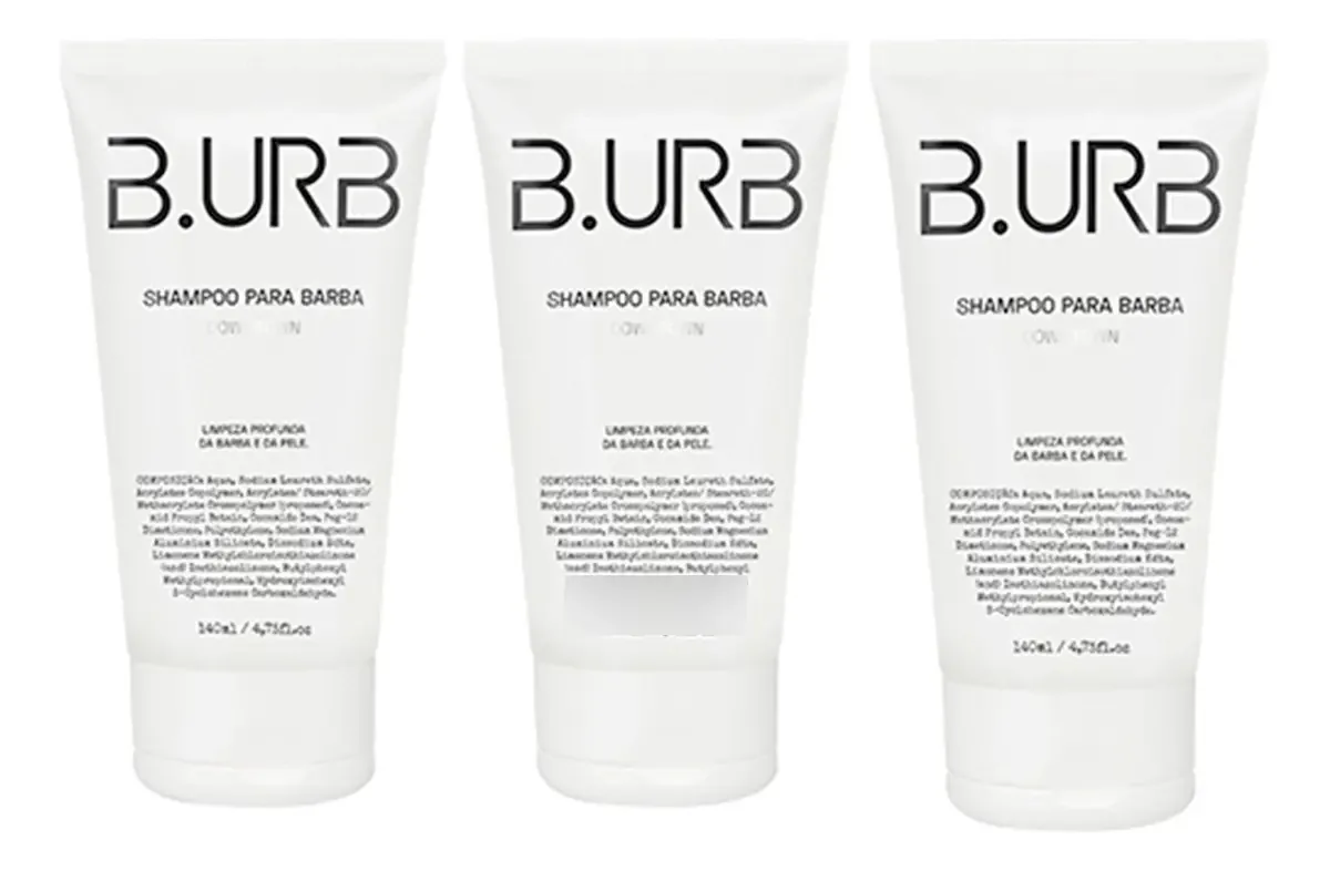 Kit 3x Shampoo Para Barba Downtown 140ml Barba Urbana