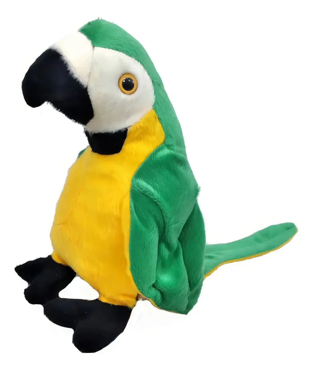 Arara De Pelúcia Verde Brasil 22 Cm Altura